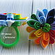 Scrunchie Tsvetik-Semitsvetik 2 in the technique of kanzashi. Hairpins and elastic bands for hair. Rainbow colors. My Livemaster. Фото №5