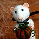  осенняя мышка с тыквой. Войлочная игрушка. The Pumpkin Mouse (Ксения). Ярмарка Мастеров.  Фото №6