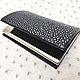 Business card holder made of genuine polished sea stingray leather, gray color, Business card holders, St. Petersburg,  Фото №1