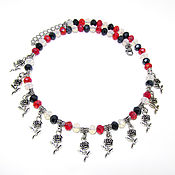 Set necklace beads stones fluorite 