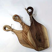 Earrings made of wood and resin