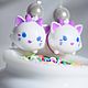 Серьги: Утки / Hello Kitty. Серьги-продевки. LUHAHA. Ярмарка Мастеров.  Фото №7