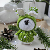 Куклы и игрушки handmade. Livemaster - original item Knitted bunny in green. Handmade.