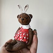 Сувениры и подарки handmade. Livemaster - original item Christmas decorations: Teddy bear-bunny cotton wool toy. Handmade.