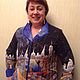 Жакет двусторонний батик ручная роспись Ночной город Сакура. Куртки. Шелковая  палитра (Silk-palitra). Ярмарка Мастеров.  Фото №5