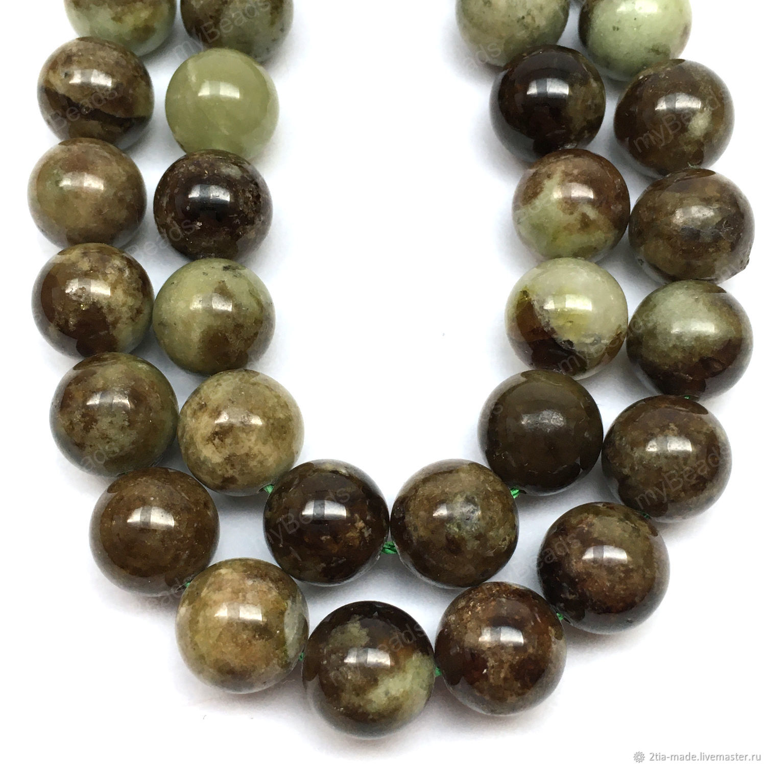 # Гранат зеленый Гроссуляр 10 мм, бусины - шарики купить в интернет ...