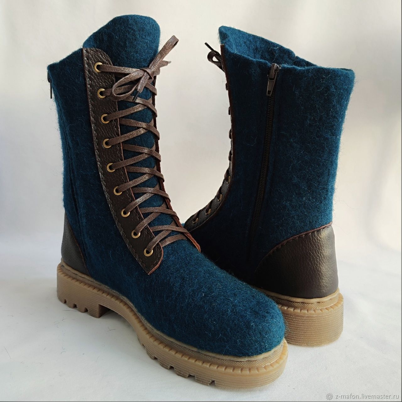Boots are solidly felted on the lock with imitation lacing, Boots, Tomsk,  Фото №1