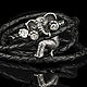Браслет Слон. Кожаный браслет с подвеской слон. 925, Браслет из бусин, Санкт-Петербург,  Фото №1