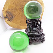 Фен-шуй и эзотерика handmade. Livemaster - original item Set of glass green balls 2 pcs 38 mm. Handmade.