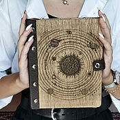 Канцелярские товары handmade. Livemaster - original item Handmade A5 wooden notebook with leather binding. Handmade.