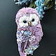 Brooch ' Lavender Owl'. Textile brooch-bird. Brooches. Coffeelena. My Livemaster. Фото №4