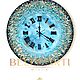 Часы настенные бирюзовые из натуральных камней И Swarovski. Часы классические. Картины и настенные часы BelleАrti (bellearti). Интернет-магазин Ярмарка Мастеров.  Фото №2