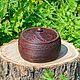 Textured cup-barrel with a lid made of natural pine K41, Jars, Novokuznetsk,  Фото №1