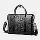 Bag-briefcase made of embossed crocodile skin, in black. Brief case. SHOES&BAGS. Online shopping on My Livemaster.  Фото №2