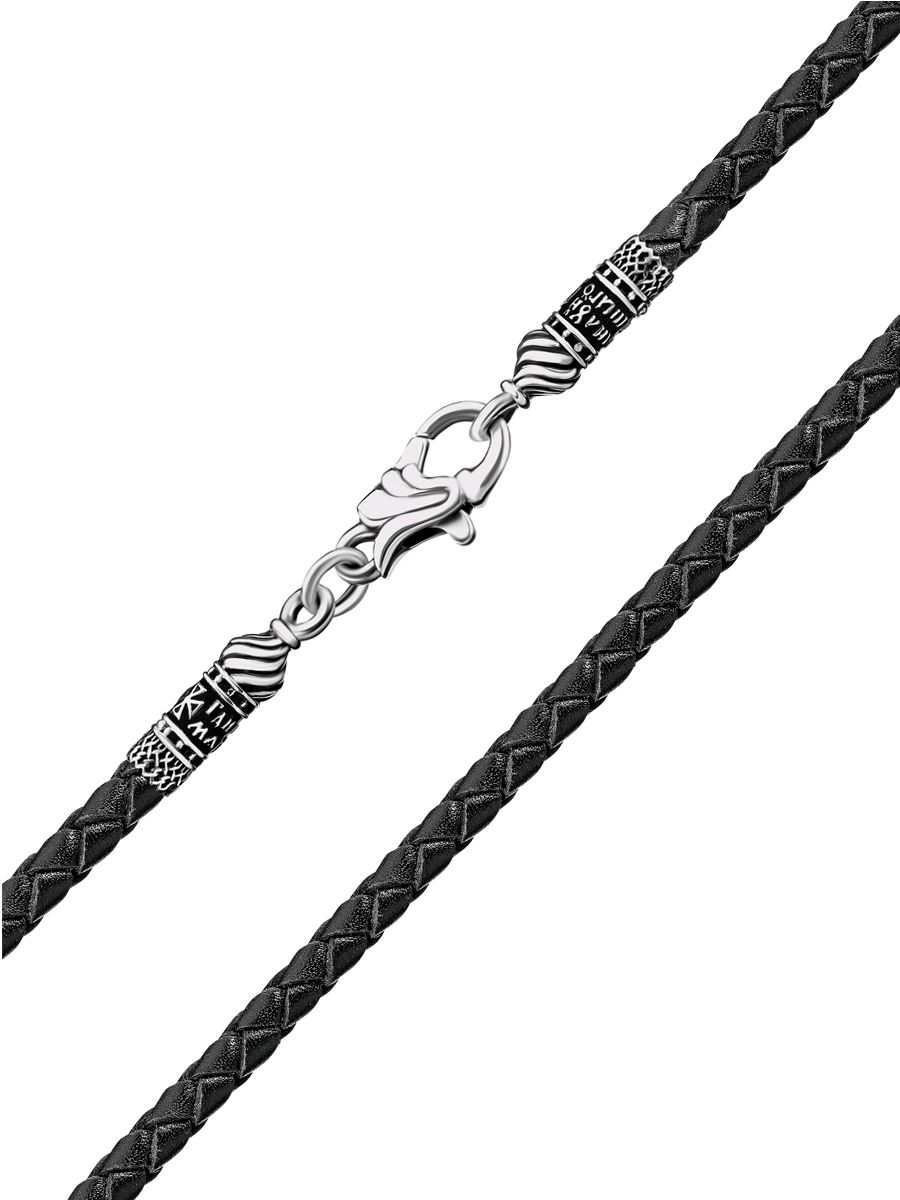 Leather lace with 925 sterling silver lock, Necklace, Belgorod,  Фото №1