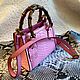 Mini handbag, made of genuine python leather, in pink!. Crossbody bag. SHOES&BAGS. My Livemaster. Фото №6