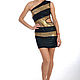 Knitted dress on one shoulder 'Golden Panther'. Dresses. NATALINI. My Livemaster. Фото №6
