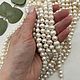 Жемчуг натуральный речной, круглый, 9 - 10 мм, 1 нить, Ж834. Бусины. White Pearl. Интернет-магазин Ярмарка Мастеров.  Фото №2