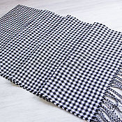 Аксессуары handmade. Livemaster - original item Black and white warm plaid scarf PLATKOFF. Handmade.