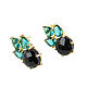 Earrings with onyx and apatite black, large stud earrings. Earrings. Irina Moro. My Livemaster. Фото №6