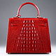 Сумка женская из кожи крокодила IMA0512R1. Классическая сумка. CrocShop товары из экзотической кожи. Ярмарка Мастеров.  Фото №6