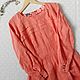 Long sleeve linen dress 'Summer Sunset' peach, Dresses, Baranovichi,  Фото №1