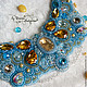 'Azure' necklace embroidered with beads, Necklace, Moscow,  Фото №1