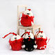 Fluffy little Chicks red and black Knitted toys on the Christmas tree, Christmas decorations, Cherdyn,  Фото №1