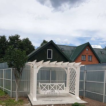 Дача и сад ручной работы. Ярмарка Мастеров - ручная работа Деревянная многофункциональная пергола с качелями из массива. Handmade.