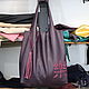 Bag with Applique Purple String Bag Popper Bag. Sacks. BagsByKaterinaKlestova (kklestova). My Livemaster. Фото №6