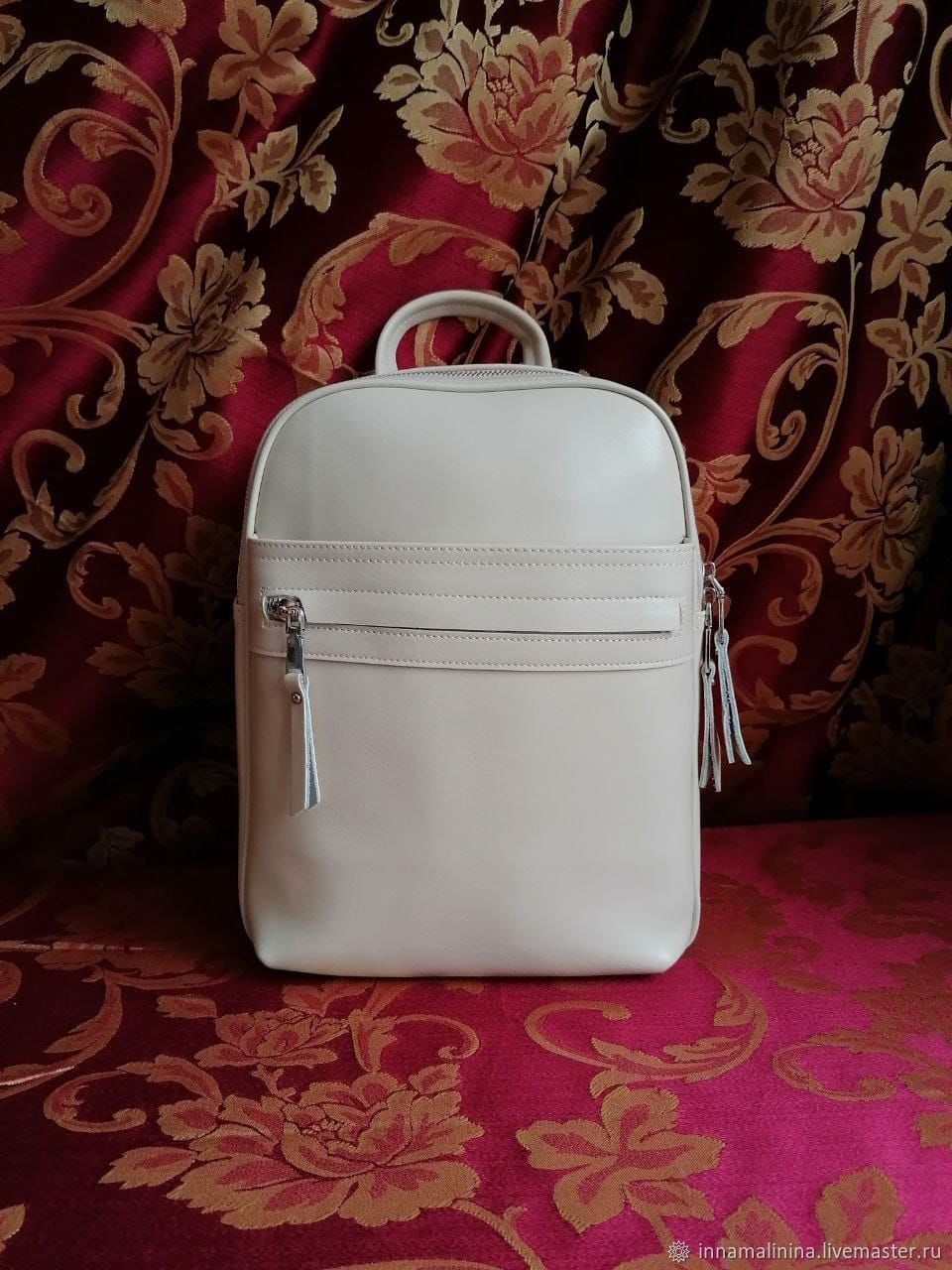 Кожаный рюкзак женский светло-бежевый купить в интернет-магазине ...