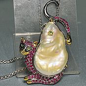 Украшения handmade. Livemaster - original item Matilda pendant rubies, baroque pearls. Handmade.