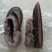 Обувь ручной работы handmade. Livemaster - original item Sheepskin leather chunis with thin soles are brown. Handmade.