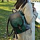  Backpack Women's Leather Brown Green Stasia Mod. R. 50-632. Backpacks. Natalia Kalinovskaya. Online shopping on My Livemaster.  Фото №2