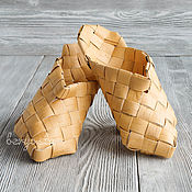 Обувь ручной работы handmade. Livemaster - original item Sneakers, flip-flops made of birch bark 