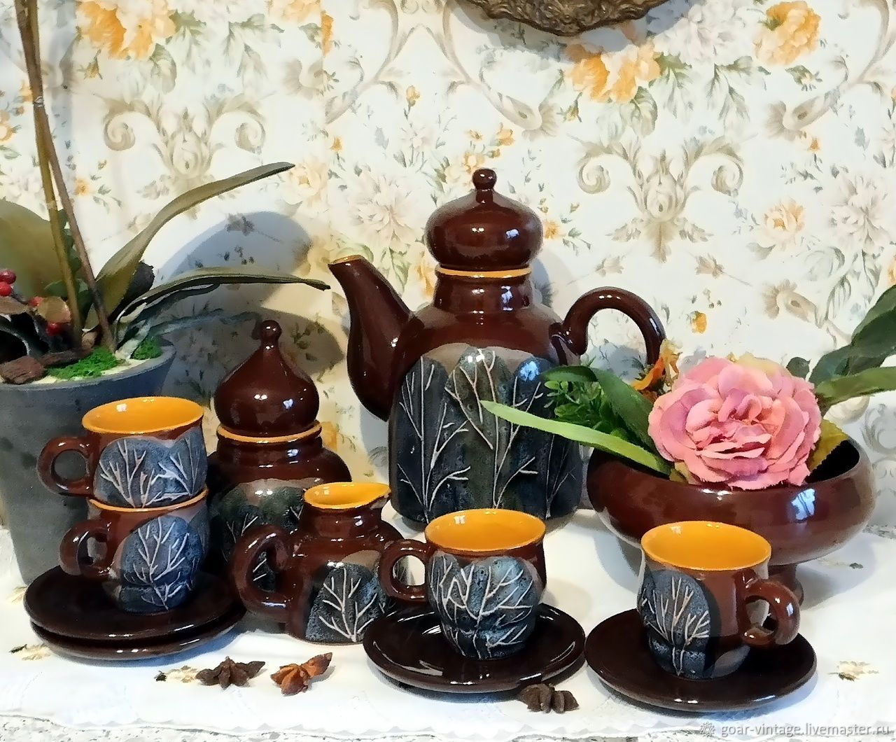 Винтаж: Кофейный керамический сервиз "Русь" Псковский гончар купить в ...