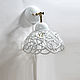 White openwork lamp with three lamps and sconces. Chandeliers. Elena Zaychenko - Lenzay Ceramics. My Livemaster. Фото №4