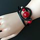 Decoration Svetlana Boiko Voronezh. Handmade jewelry buy in the online store Bracelet made of rubber natural stones jewelry Set red And black rubber bracelet gift to the girl's wife
