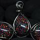 Black squirt. Pendant with lab opal and Nickel silver. Pendants. Mosaic Opal (mosaicopal). My Livemaster. Фото №6