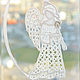 Ангел со свечей подвеска вышитая подарок сувенир на счастье, Подвески, Москва,  Фото №1
