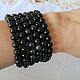 Order Winding bracelet (6 rows) made of obsidian and 925 sterling silver. marusjy. Livemaster. . Cuff bracelet Фото №3