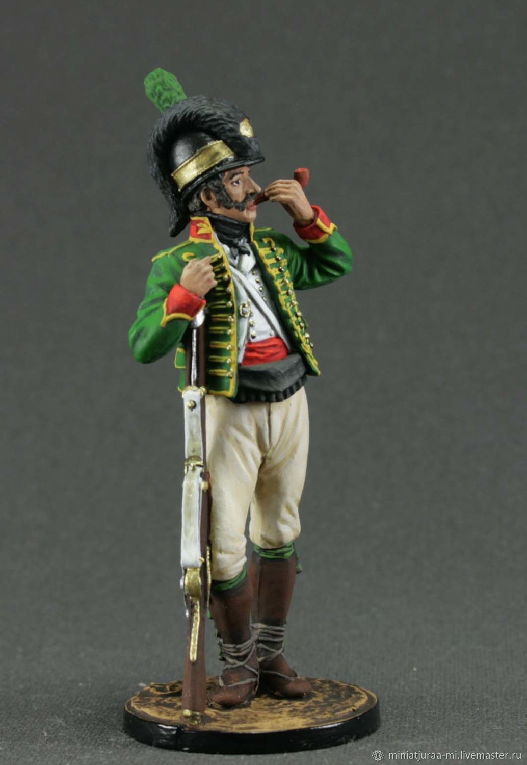Painted Tin Toy Soldier Banner bearer Nassau Regiment 54mm 1/32 