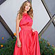 Red pea satin dress ' Nastenka'. Dresses. Elvira24. Online shopping on My Livemaster.  Фото №2