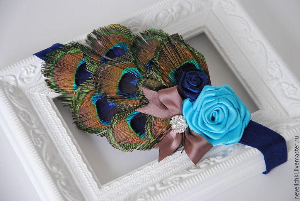 Повязка на голову из павлиньих перьев в интернет-магазине на Ярмарке ...