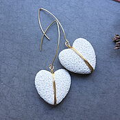 Украшения handmade. Livemaster - original item Earrings with hearts made of lava volcano. Handmade.