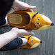 Felted slippers for women Foxes, Chanterelles, Slippers, Chelyabinsk,  Фото №1