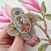 Украшения handmade. Livemaster - original item Radha Pendant Brooch with Krishna Embroidery. Handmade.
