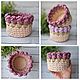 Вязаная корзинка с цветами. Подарок на 8 Марта. Корзины. Knitted basket. Интернет-магазин Ярмарка Мастеров.  Фото №2