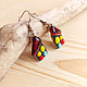 Glass Earrings Houses, Designer jewelry. Earrings. MyFusedGlass. Online shopping on My Livemaster.  Фото №2