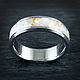 Titanium ring with gold-veined caholong. Rings. asgdesign. My Livemaster. Фото №4